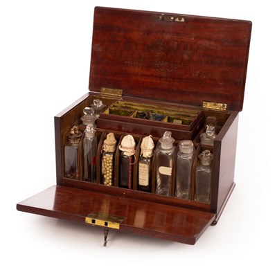 Lot 317 - An apothecary's mahogany cabinet, 19th Century,...