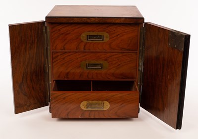 Lot 324 - A Victorian walnut humidor, fitted with three...