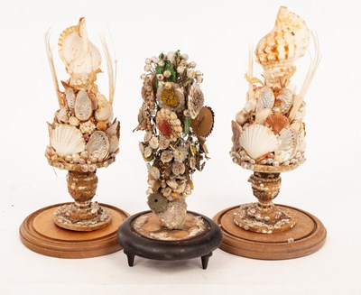 Lot 325 - Three Victorian shellwork displays (in need of...