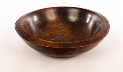 Lot 327 - A Welsh turned elm dairy bowl, 36cm diameter