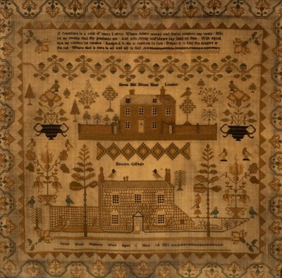 Lot 331 - An early 19th Century needlework sampler with...