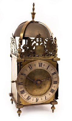 Lot 363 - An English lantern clock with pin and hoop...