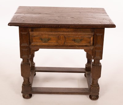 Lot 394 - A 17th Century and later Dutch oak side table,...