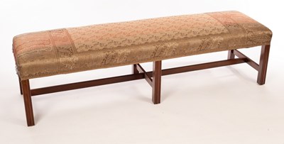 Lot 402 - A pair of upholstered long bench seats,...