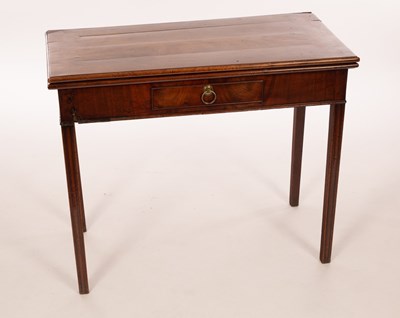 Lot 428 - A George III mahogany card table, fitted a...