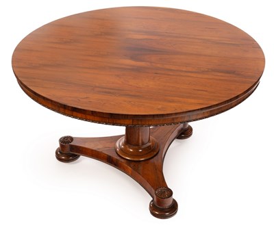 Lot 442 - A George IV rosewood circular breakfast table,...