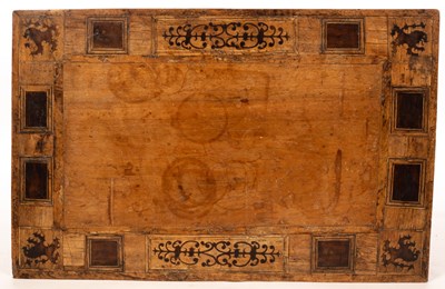 Lot 457 - A South German walnut and inlaid table top,...