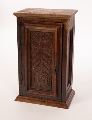 Lot 473 - A Charles II carved oak panel with tulip...