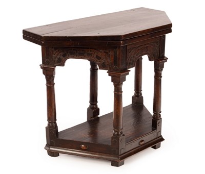 Lot 488 - A mid 17th Century oak credence table,...