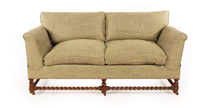 Lot 491 - A Howard & Sons Victorian two-seat sofa, the...