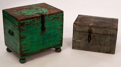 Lot 493 - Two small chests with paint effect finish,...