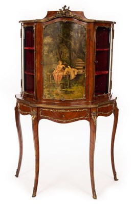 Lot 508 - A French kingwood display cabinet of Vernis...