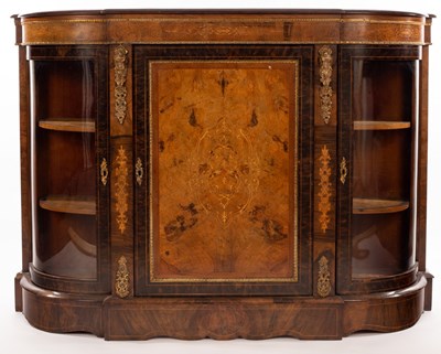 Lot 519 - A Victorian figured walnut gilt metal mounted...