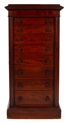 Lot 523 - A mahogany Wellington chest with cushion top,...