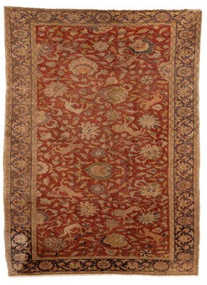 Lot 537 - An Agra design hunting rug, India, decorated...