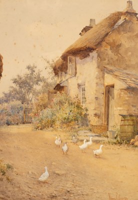 Lot 46 - Harry E James (c 1870 - c 1920)/Geese by a...