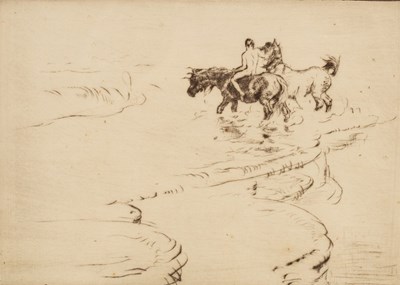 Lot 65 - Edmund Blampied (1886-1966)/Wading/signed in...