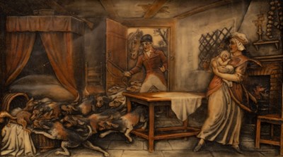 Lot 107 - A moulded plaque depicting 'Extraordinary Fox...