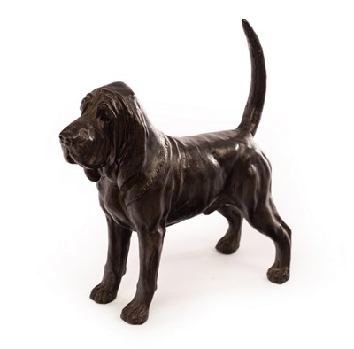 Lot 110 - A cast iron doorstop modelled as a bloodhound...