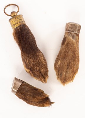 Lot 123 - A silver mounted fox paw brooch, mounts...