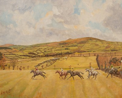 Lot 133 - Capt J D Guille/The Point to Point/signed/oil...