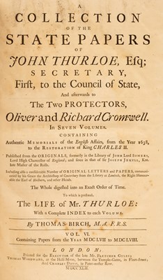 Lot 162 - Thurloe (John) A Collection of the State...