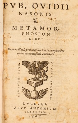 Lot 174 - Ovid Metamorphoseon Libri XV, 12mo, Lyons 1566...