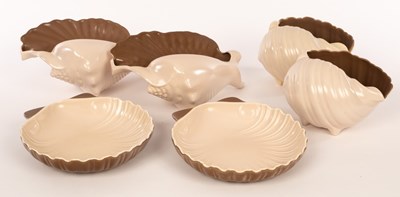 Lot 244 - Poole Pottery, two twintone mushroom and sepia...