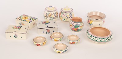 Lot 253 - Poole Pottery, two marmalade pots, three boxes...