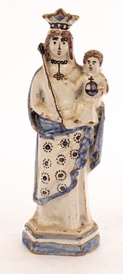 Lot 285 - An 18th Century faience figure of the Virgin...