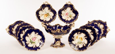 Lot 286 - A Coalport botanical dessert service, circa...