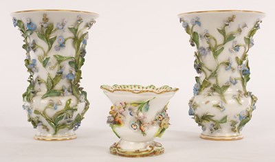 Lot 302 - A pair of late 19th Century Meissen porcelain...