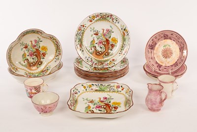 Lot 303 - Sundry ceramics including pink lustre ware and...