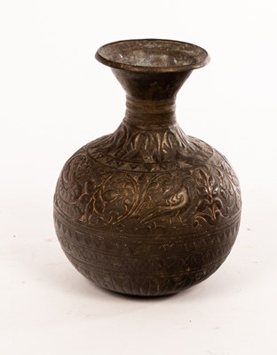 Lot 338 - A 19th Century Indian bronze vase, etched...