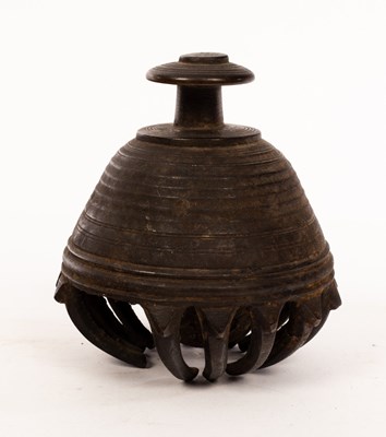 Lot 340 - An early Indian bronze claw bell with flat...