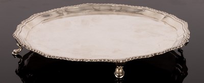 Lot 367 - A silver salver, London 1930, with wavy...