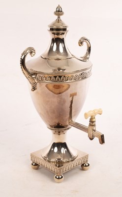 Lot 385 - A silver plated tea urn of Neoclassical design,...