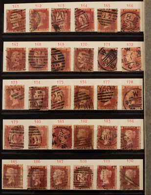 Lot 496 - GB: Blue SG stock-book of QV line engraved...