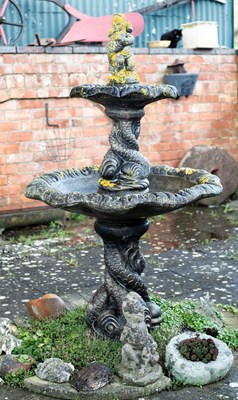 Lot 505 - A two-tier fountain with putto finial and...