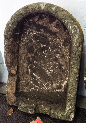 Lot 522 - An irregular D-shaped stone trough, 86cm x 61cm