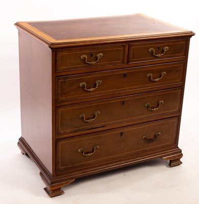 Lot 560 - A mahogany chest, the top cross banded in...