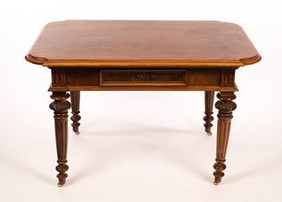 Lot 563 - A late 19th Century French walnut table, the...