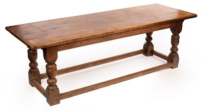 Lot 576 - An oak refectory table of 17th Century style,...