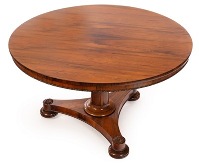 Lot 577 - A George IV rosewood circular breakfast table,...