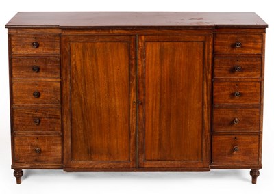 Lot 587 - A Regency mahogany breakfront dwarf press,...