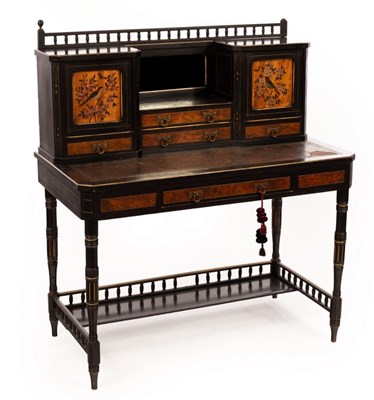 Lot 608 - A Victorian Aesthetic Movement writing table,...