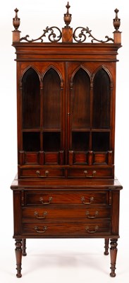 Lot 625 - A Victorian style mahogany bookcase with three...