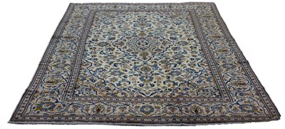 Lot 651 - A Kashan carpet, Central Persia, the ivory...