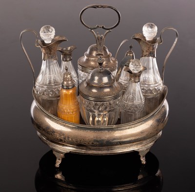 Lot 24 - A George III silver oval cruet, Charles...