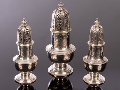 Lot 28 - A set of three George II baluster-shaped...